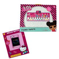 Kit Menina Lousa Mágica Eletrônica Hello Kitty Instrumento Piano LOL