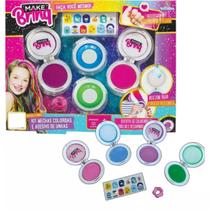 Kit Menina Salão Beleza Prancha Mecha Colorida Pinte Cabelo