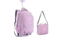 Kit Meninas Lilás Mochila De Rodas E Costas + Lancheira Kit Meninas Lilás Mochila De Rodas E Costas + Lancheira