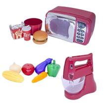 Kit Menino Cozinha Eletro Chefe Comida Batedeira Legume 12Pç