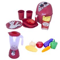 Kit Menino Cozinha Liquidificador Air Fryer Chef Legume 19p Kit Menino Cozinha Liquidificador Air Fryer Chef Legume 19p