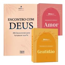 KIT Mensagens de Fé e Inspiração GRATIDÃO E AMOR Caixinha de promessas e Devocional Encontro com Deus