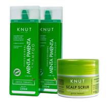 Kit Menta Pimenta Shampoo 250ml + Condicionador 250ml + Esfoliante Scalp Scrub 300g Knut Kit Menta Pimenta Shampoo 250ml + Condicionador 250ml + Esfoliante Scalp Scrub 300g Knut
