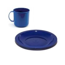 Kit merenda prato + caneca azul Kit merenda prato + caneca azul
