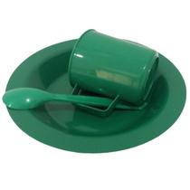 Kit Merenda Prato Caneca Colher Plástico Colorido Sem Bpa Kit Merenda Prato Caneca Colher Plástico Colorido Sem Bpa