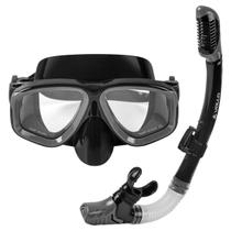 Kit Mergulho Adulto Mácio Proteção UV Snorkel Máscara Mácia Ajustável Vollo