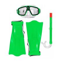 Kit Mergulho Completo Infantil Máscara Snorkel Pé De Pato - Tesla Store