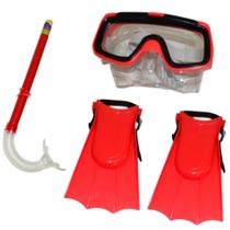 Kit Mergulho Infantil Snorkel Pé de Pato Art Sport 3Em1