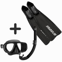 Kit Mergulho Pé De Pato Velox E Snorkel Nadadeira Respirador