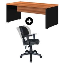 Kit Mesa 1,50x0,60 + Cadeira ergonômica Back system com Braço regulável WORKSTART