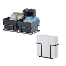 Kit mesa 2 peças Suporte Sachês e porta guardanapo Ônix Future 1156OX 1155OX Kit mesa 2 peças Suporte Sachês e porta guardanapo Ônix Future 1156OX 1155OX