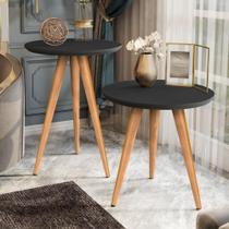 Kit Mesa Apoio e Lateral de Sofá Retrô Classic com 3 Pernas Decoração - Comprou Chegou
