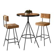 Kit Mesa Bistrô Viena e 2 Banquetas Madri material sintético Amarula SalaOne Kit Mesa Bistrô Viena e 2 Banquetas Madri material sintético Amarula SalaOne