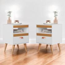 Kit Mesa Cabeceira 2 Unidades Bariloche Branco Ype Kit Mesa Cabeceira 2 Unidades Bariloche Branco Ype