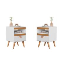 Kit Mesa Cabeceira 2 Unidades Erba Branco Ype Kit Mesa Cabeceira 2 Unidades Erba Branco Ype