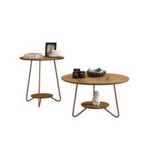 Kit Mesa Centro e Mesa Apoio Decoração para Escritório e Sala Liz Freijo - EJ