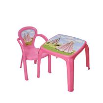 Kit Mesa Com Uma Cadeira Infantil Desenho Decorada