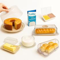 KIT MESA COMPLETA: Porta Bolo, Pão, Queijo, Manteiga, Leite, Frios KIT MESA COMPLETA: Porta Bolo, Pão, Queijo, Manteiga, Leite, Frios