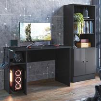 Kit Mesa Computador Gamer 3875 e Armario 2 Portas 4095 Preto/Vermelho Kit Mesa Computador Gamer 3875 e Armario 2 Portas 4095 Preto/Vermelho