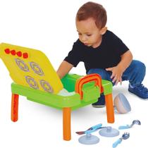 Kit Mesa Cooktop Infantil com 4 Panelinhas + 4 Utensílios - MercoToys