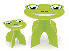 Kit Mesa De Atividades Infantil + Banquinho Frog Animalkids