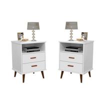 Kit Mesa de Cabeceira ITÁLIA 2 Gavetas com Pés Retro - Varias cores - CM Kit Mesa de Cabeceira ITÁLIA 2 Gavetas com Pés Retro - Varias cores - CM