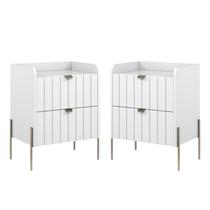 kit mesa de cabeceira para quarto 2 gavetas 100% MDF luxuosa
