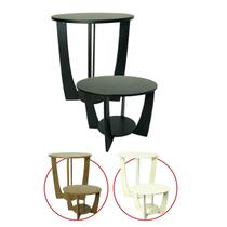 Kit Mesa de Canto para Sala Canadá com Base Clássica Curva Preto