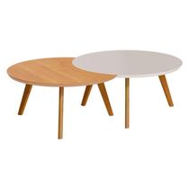 Kit Mesa de Centro Luna Off White Nature - Imcal