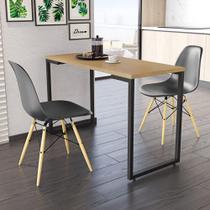 Kit Mesa De Cozinha 120Cm E 2 Cadeiras F02 Nature/Preto
