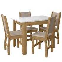 Kit Mesa de Jantar Bellagio 108x68 cm com 4 Cadeiras Clara Kit Mesa de Jantar Bellagio 108x68 cm com 4 Cadeiras Clara