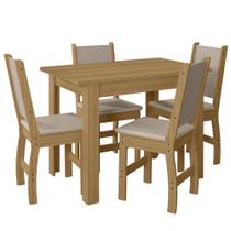Kit Mesa de Jantar Bellagio 108x68 cm com 4 Cadeiras Clara Kit Mesa de Jantar Bellagio 108x68 cm com 4 Cadeiras Clara