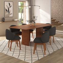 Kit Mesa de Jantar Boreal 210cm e 6 Cadeiras Jambu CabeCasa MadeiraMadeira