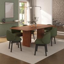 Kit Mesa de Jantar Boreal 210cm e 6 Cadeiras Jambu CabeCasa MadeiraMadeira