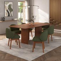 Kit Mesa de Jantar Boreal 210cm e 6 Cadeiras Jambu CabeCasa MadeiraMadeira