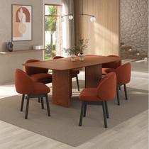 Kit Mesa de Jantar Boreal 210cm e 6 Cadeiras Jambu CabeCasa MadeiraOriginals