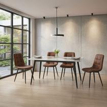 Kit Mesa de Jantar com Tampo Granito e 4 Cadeiras 120cm Caemmun Kit Mesa de Jantar com Tampo Granito e 4 Cadeiras 120cm Caemmun