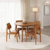 Kit Mesa de Jantar Extensível Redonda Tarsila e 4 Cadeiras Jandaia CabeCasa MadeiraOriginals