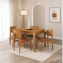 Kit Mesa de Jantar Extensível Retangular Tarsila e 4 Cadeiras Jandaia CabeCasa MadeiraOriginals