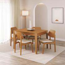 Kit Mesa de Jantar Extensível Retangular Tarsila e 4 Cadeiras Jandaia CabeCasa MadeiraOriginals