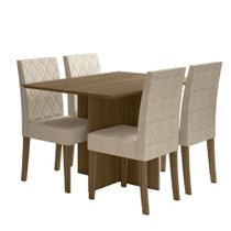 Kit Mesa de Jantar Helo Sem Vidro 120x90 com 4 Cadeiras Jade