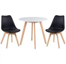Kit - Mesa De Jantar Leda 90 Cm Branco + 2 Cadeiras Estofada Kit - Mesa De Jantar Leda 90 Cm Branco + 2 Cadeiras Estofada