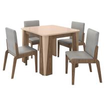 Kit Mesa de Jantar Opera com 4 Cadeiras Sinfonia em Linho