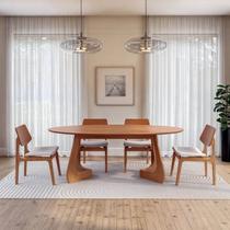 Kit Mesa de Jantar Oval Paineira 210cm e 4 Cadeiras Jandaia CabeCasa MadeiraOriginals Kit Mesa de Jantar Oval Paineira 210cm e 4 Cadeiras Jandaia CabeCasa MadeiraOriginals