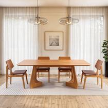 Kit Mesa de Jantar Paineira 210cm e 4 Cadeiras Jandaia CabeCasa MadeiraOriginals Marrom/Caramelo/Amêndoa