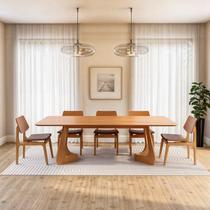 Kit Mesa de Jantar Paineira 240cm e 5 Cadeiras Jandaia CabeCasa MadeiraOriginals