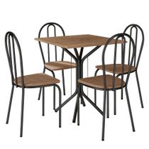 Kit Mesa de Jantar Thaisa 67,5cm com 04 Cadeiras Texas Ratan Ferro Preto - Pallazio Kit Mesa de Jantar Thaisa 67,5cm com 04 Cadeiras Texas Ratan Ferro Preto - Pallazio