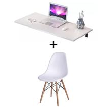 Kit Mesa De Parede Dobrável Suspensa Cadeira Sala Escritorio