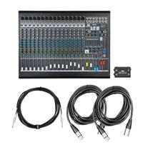 Kit Mesa de Som 16 Canais MXT Bluetooth USB Com Direct Box Passivo 02 Cabos XLR E Cabo P10 5 Metros Kit Mesa de Som 16 Canais MXT Bluetooth USB Com Direct Box Passivo 02 Cabos XLR E Cabo P10 5 Metros