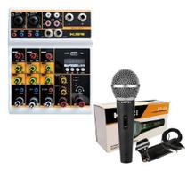 Kit Mesa De Som 4 Canais Ktl4 Ksr Interface 1 Microfone Ks58 Kit Mesa De Som 4 Canais Ktl4 Ksr Interface 1 Microfone Ks58